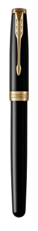 Перьевая ручка Parker Sonnet , Lacquer Deep Black GT , перо: 18К золото, F, цвет чернил: black, в подарочной упаковке