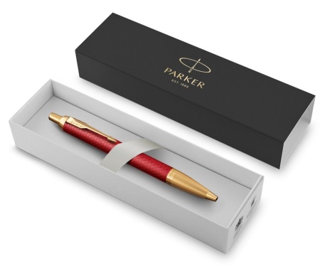 Шариковая ручка Parker IM Premium K318  Red GT, стержень: M, цвет чернил: blue, в подарочной упаковке.
