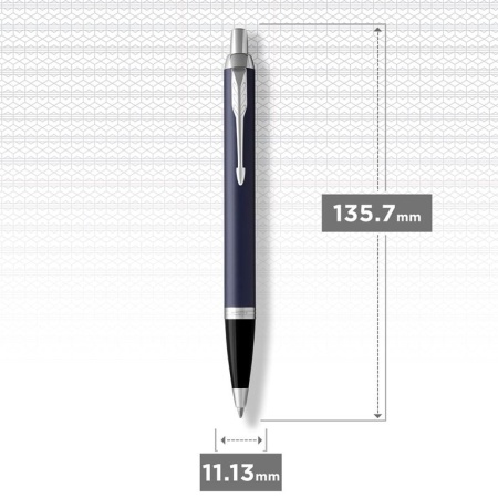 Шариковая ручка Parker IM Metal Matte Blue CT, стержень: M, цвет чернил: blue, в подарочной упаковке.