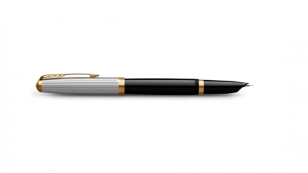 Перьевая ручка Parker 51 Premium Black GT, перо: M/F, чернила: Black,Blue, в подарочной упаковке.