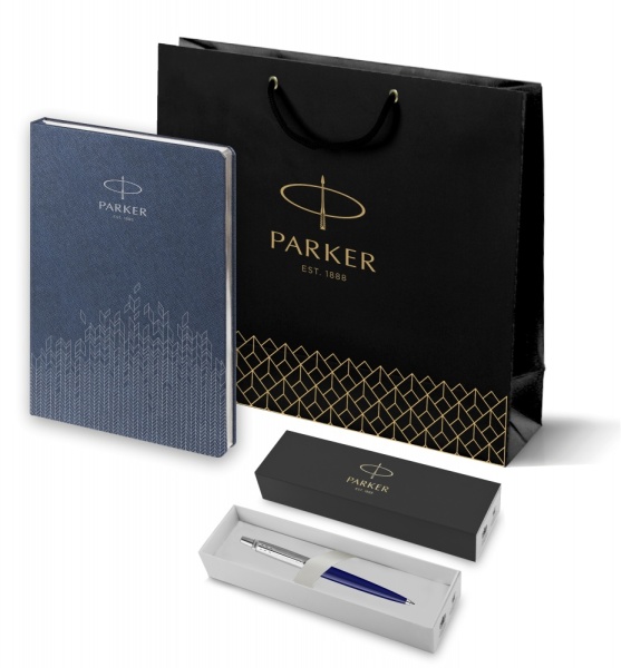 Подарочный набор: Шариковая ручка Parker Jotter K60 и Ежедневник недатированный, синий