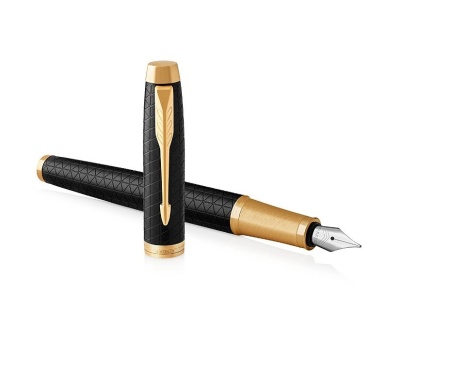 Перьевая ручка Parker IM Premium Black GT, перо: F, цвет чернил: blue, в подарочной упаковке.