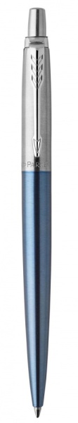 Подарочный набор: Шариковая ручка Parker Jotter Essential, Waterloo Blue CT и Ежедневник датированный, черный/голубой, с резинкой