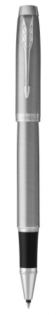 Ручка-роллер Parker IM Stainless Steel CT, стержень: F, цвет чернил: black, в подарочной упаковке.