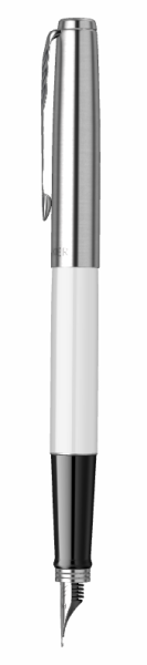 Перьевая ручка Parker Jotter White CT перо:F, цвет чернил: blue, в подарочной упаковке.