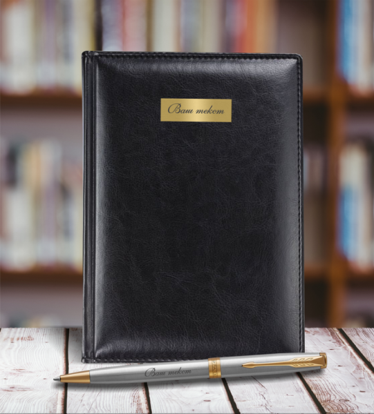 Подарочный набор: Ежедневник недатированныйи Шариковая ручка Parker Sonnet K527 цвет: St. Steel GT