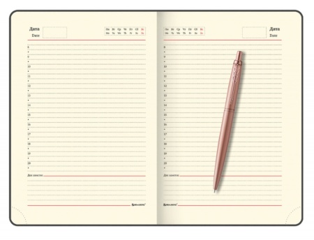Подарочный набор: Jotter XL SE20 Monochrome в подарочной упаковке, цвет: Pink Gold, стержень Mblue и Ежедневник недатированный А5 чёрный