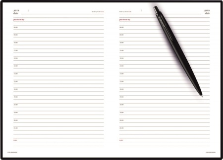 Подарочный набор: Шариковая ручка Parker  Jotter XL SE20 Monochrome в подарочной упаковке, цвет: Black, стержень: Mblue и Ежедневник золотистый недати