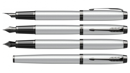 Перьевая ручка Parker IM Achromatic, Grey BT, перо: F, цвет чернил: blue, в подарочной упаковке.