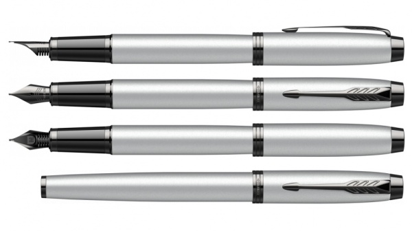 Перьевая ручка Parker IM Achromatic, Grey BT, перо: F, цвет чернил: blue, в подарочной упаковке.