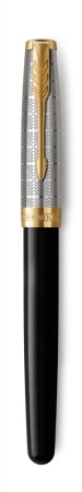 Перьевая ручка Parker Sonnet Premium Refresh BLACK GT, перо 18K, перо: F, цвет чернил black, в подарочной упаковке