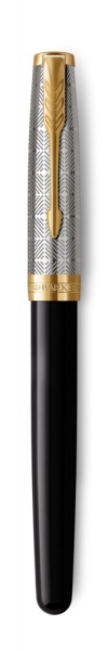 Перьевая ручка Parker Sonnet Premium Refresh BLACK GT, перо 18K, перо: F, цвет чернил black, в подарочной упаковке