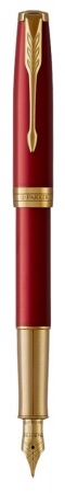 Перьевая ручка Parker Sonnet , Lacquer Intense Red GT, перо: F, цвет чернил: black, в подарочной упаковке