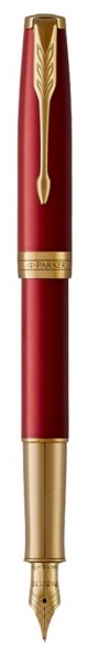 Перьевая ручка Parker Sonnet , Lacquer Intense Red GT, перо: F, цвет чернил: black, в подарочной упаковке