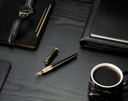 Ручка перьевая Parker "Ingenuity Black GT" перо: F, цвет чернил: blue/black, в подарочной упаковке.