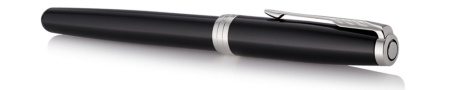 Ручка роллер Parker Sonnet  Lacquer Deep Black CT, стержень: F, цвет чернил: black, в подарочной упаковке