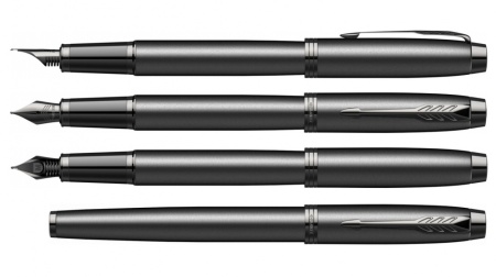 Перьевая ручка Parker IM Achromatic, Black BT, перо: F, цвет чернил: blue, в подарочной упаковке.