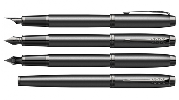 Перьевая ручка Parker IM Achromatic, Black BT, перо: F, цвет чернил: blue, в подарочной упаковке.