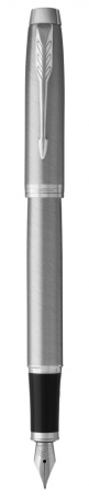 Перьевая ручка Parker IM Stainless Steel CT, перо: F, цвет чернил: blue, в подарочной упаковке.