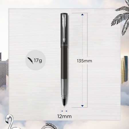 Ручка-роллер Parker Vector XL Black CT, стержень: F, цвет чернил:black, в подарочной упаковке