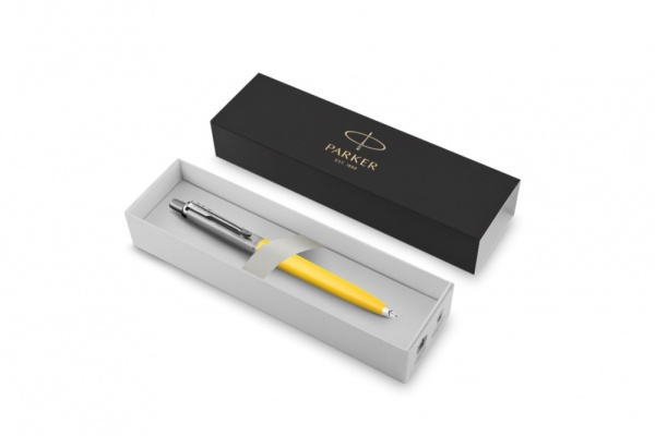 Шариковая ручка Parker Jotter Originals Yellow Chrome CT, стержень: Mblue в подарочной упаковке