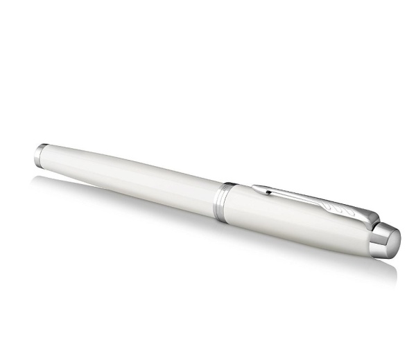 Перьевая ручка Parker IM Metal White CT, перо: F , цвет чернил: blue, в подарочной упаковке.