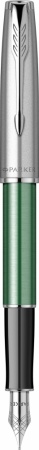 Перьевая ручка Parker Sonnet Essentials Green SB Steel CT, перо: F, цвет чернил black, в подарочной упаковке.