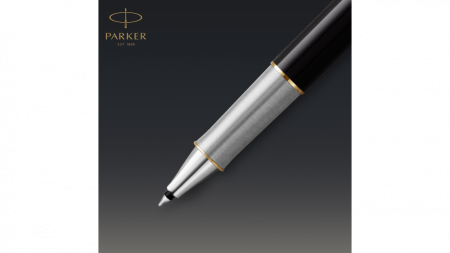 Ручка-роллер Parker Sonnet Premium Refresh BLACK GT, стержень: F, цвет чернил: black, в подарочной упаковке