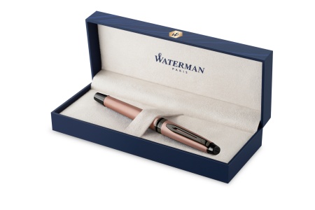 Перьевая ручка WatermanExpert Rose Gold F BLK в подарочной упаковке