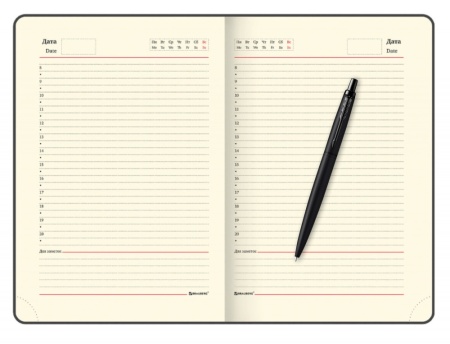 Подарочный набор: Шариковая ручка Parker  Jotter XL SE20 Monochrome в подарочной упаковке, цвет: Black, стержень: Mblue и Ежедневник недатированный А5