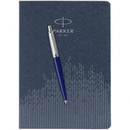 Подарочный набор: Шариковая ручка Parker Jotter K60 и Ежедневник недатированный, синий
