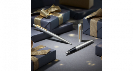 Ручка перьевая Parker Jotter Stainless Steel CT, Mblue