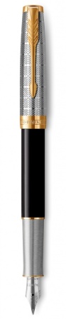 Перьевая ручка Parker Sonnet Premium Refresh BLACK GT, перо 18K, перо: F, цвет чернил black, в подарочной упаковке