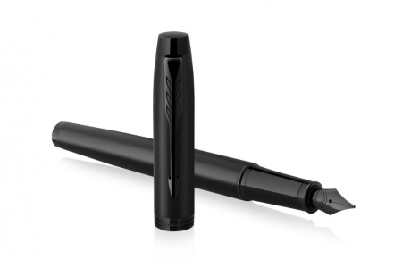 Перьевая ручка Parker IM Achromatic, Black BT, перо: F, цвет чернил: blue, в подарочной упаковке.