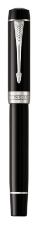 Перьевая ручка Parker Duofold Classic Black CT Centennial Fountain Pen, перо: F, цвет чернил: black, в подарочной упаковке.