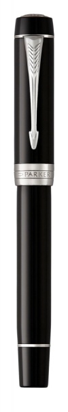 Перьевая ручка Parker Duofold Classic Black CT Centennial Fountain Pen, перо: F, цвет чернил: black, в подарочной упаковке.