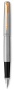 Подарочный набор: Ручка перьевая Parker Jotter Stainless Steel GT, Mblue и Ежедневник  недатированный, чёрный