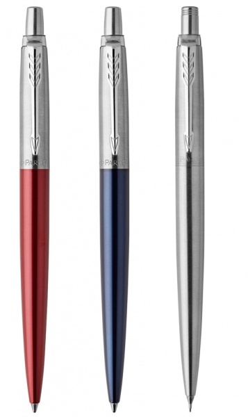 Подарочный набор Parker Jotter London Trio: гелевая ручка Red CT + шариковая ручка Blue CT + карандаш Stainless Steel CT и Ежедневник недатир.триколор