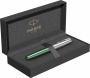 Ручка-роллер Parker Sonnet Essentials Green SB Steel CT, цвет чернил black, перо: F, в подарочной упаковке.