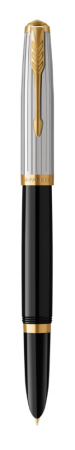 Перьевая ручка Parker 51 Premium Black GT, перо: M/F, чернила: Black,Blue, в подарочной упаковке.