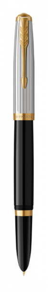 Перьевая ручка Parker 51 Premium Black GT, перо: M/F, чернила: Black,Blue, в подарочной упаковке.