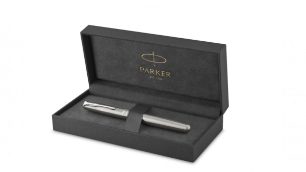 Ручка роллер Parker Sonnet  Stainless Steel CT, стержень: F, цвет чернил: black, в подарочной упаковке