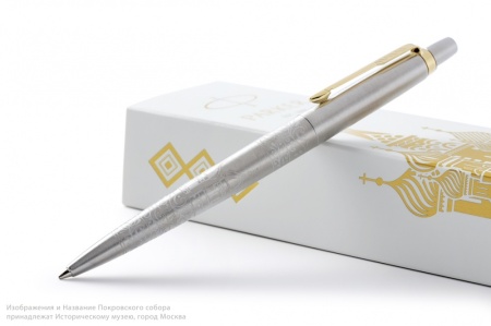 Подарочный набор:Шариковая ручка Parker Jotter Russia SE, цвет: St. Steel GT и Ежедневник недатир. триколор
