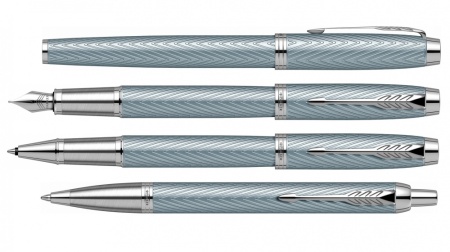 Шариковая ручка Parker IM Premium K318  Blue Grey CT, стержень: M, цвет чернил: blue, в подарочной упаковке.