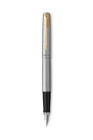 Подарочный набор: Ручка перьевая Parker Jotter Stainless Steel GT и Ежедневник недатированный красный