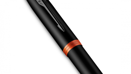 Ручка-роллер Parker IM Vibrant Rings Flame Orange, стержень:Fblk, в подарочной упаковке.