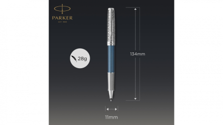 Ручка-роллер Parker Sonnet Premium Refresh BLUE CT, стержень: F, цвет чернил: black, в подарочной упаковке