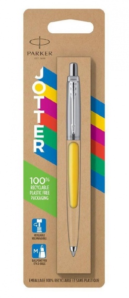 Шариковая ручка Parker Jotter ORIGINALS YELLOW CT, стержень: Mblue ЭКО-УПАКОВКА