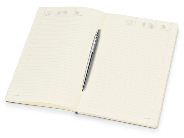 Подарочный набор: Шариковая ручка Parker Jotter Essential, St. Steel СT и Ежедневник недатированный серебристый