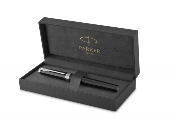 Ручка перьевая Parker "Ingenuity Black CT" перо: F, цвет чернил: blue/black, в подарочной упаковке.
